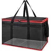 Bodaon Insulated Food Delivery Bag With Hard Bottom, XXXL Pizza Cooler Bags, Rideshare Delivery Bag, Grocery Shopping and Catering Thermal Cold/Hot Styrofoam Carrier for Travel/Car