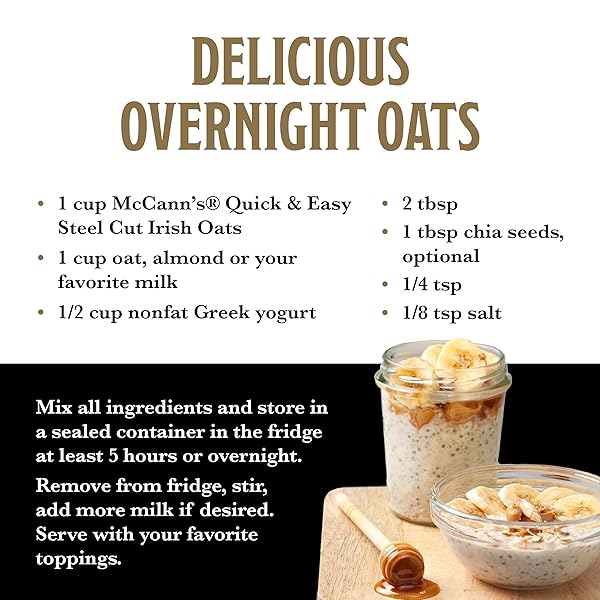 MCCANN’S IRISH OATMEAL, QUICK & EASY STEEL CUT OATS, 16 OUNCE