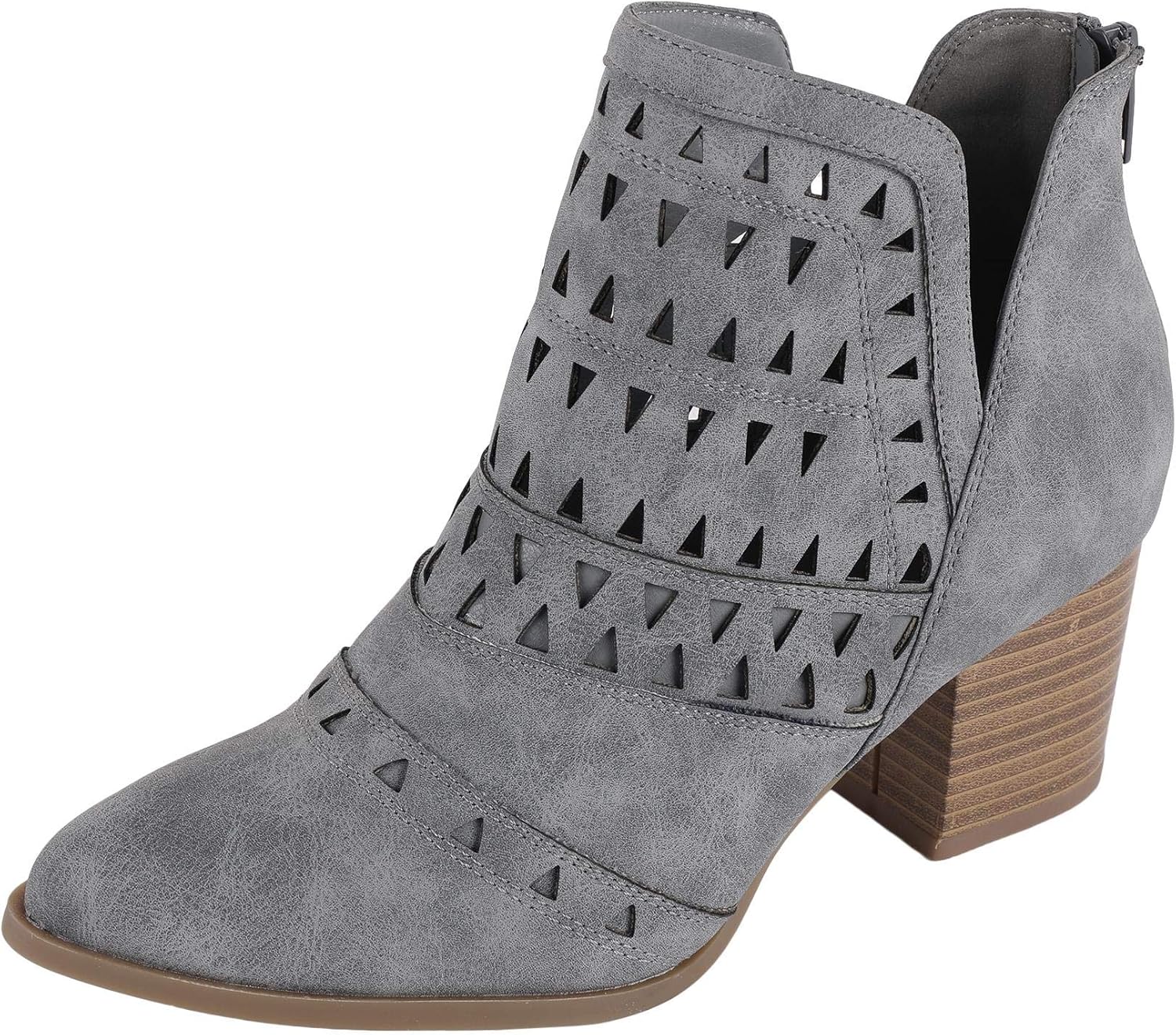 perforated ankle boots