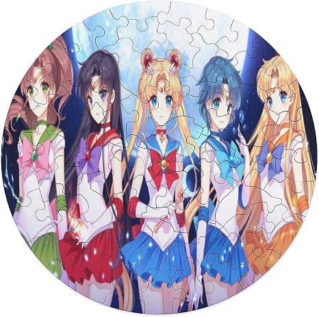 Amazon Co Jp 美少女戦士セーラームーン 丸い木製パズル 木製パズル 人気アニメ漫画壁飾り 学生 子供 大人減圧のパズル 耐久性 おもちゃ 無毒無害 最高のギフトの選択誕生日キャラクターパズルレジャー パズル 楽しい誕生日プレゼント ホーム キッチン