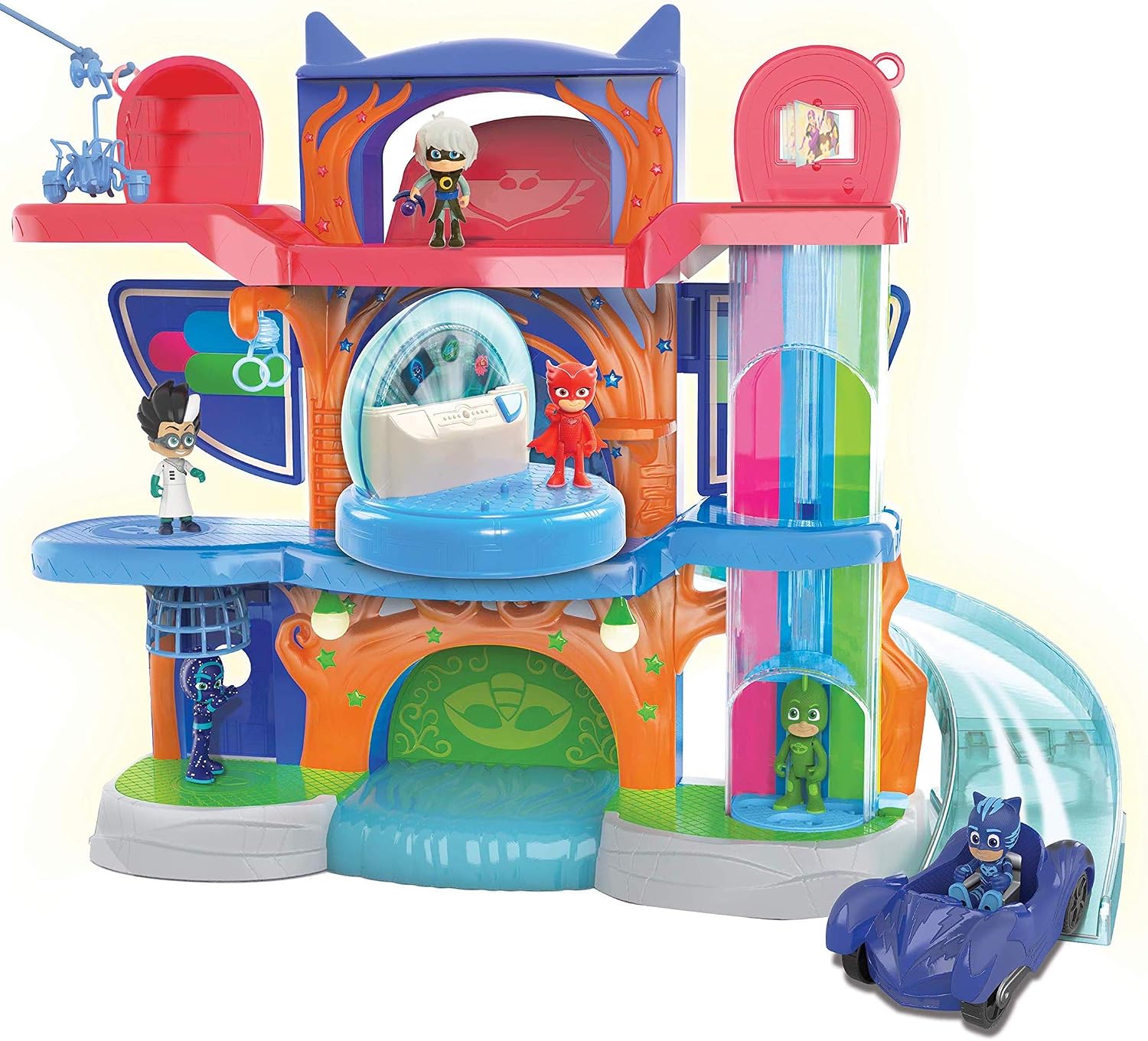 PJ Masks 2-in-1 HQ Playset - Convertible Rocket & Headquarters With Catboy Figure & Cat-Car, Ages 3+
