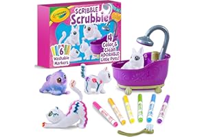 Crayola Scribble Scrubbies Glam Pack (4 Pets), Holiday for Kids, Washable Pet Care Toy, Coloring Animal Craft, Stocking Stuffer Toys for Girls & Boys, 3+