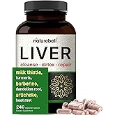 Liver Advanced, 240 Veggie Capsules | Milk Thistle with Turmeric, Dandelion Root, Artichoke, Black Currant Oil & More in 15-in-1 Herbal Formula
