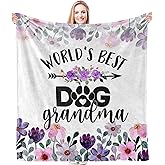 HIWX Dog Grandma Throw Blanket, World's Best Dog Grandma Blanket for Couch Sofa Bed, Dogs Lovers Gifts for Women, Dogs Themed Blanket, 50x60 Inches