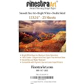 11" X 14" Smooth Fine Art Archive Bright White Double Sided - 25 Sheets