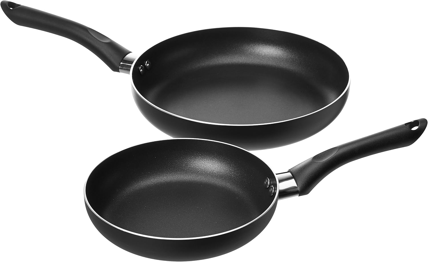 Amazon Basics 3-Piece Non-Stick Frying Pan Set, 20 cm, 25 cm, and 30 cm, Variety Pack, Black - Image 5