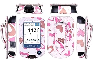 Designed Fitted Leather Case W/Screen Protector (Includes Carabiner & Lanyard) for Freestyle Libre,Freestyle Libre 2 , Freest