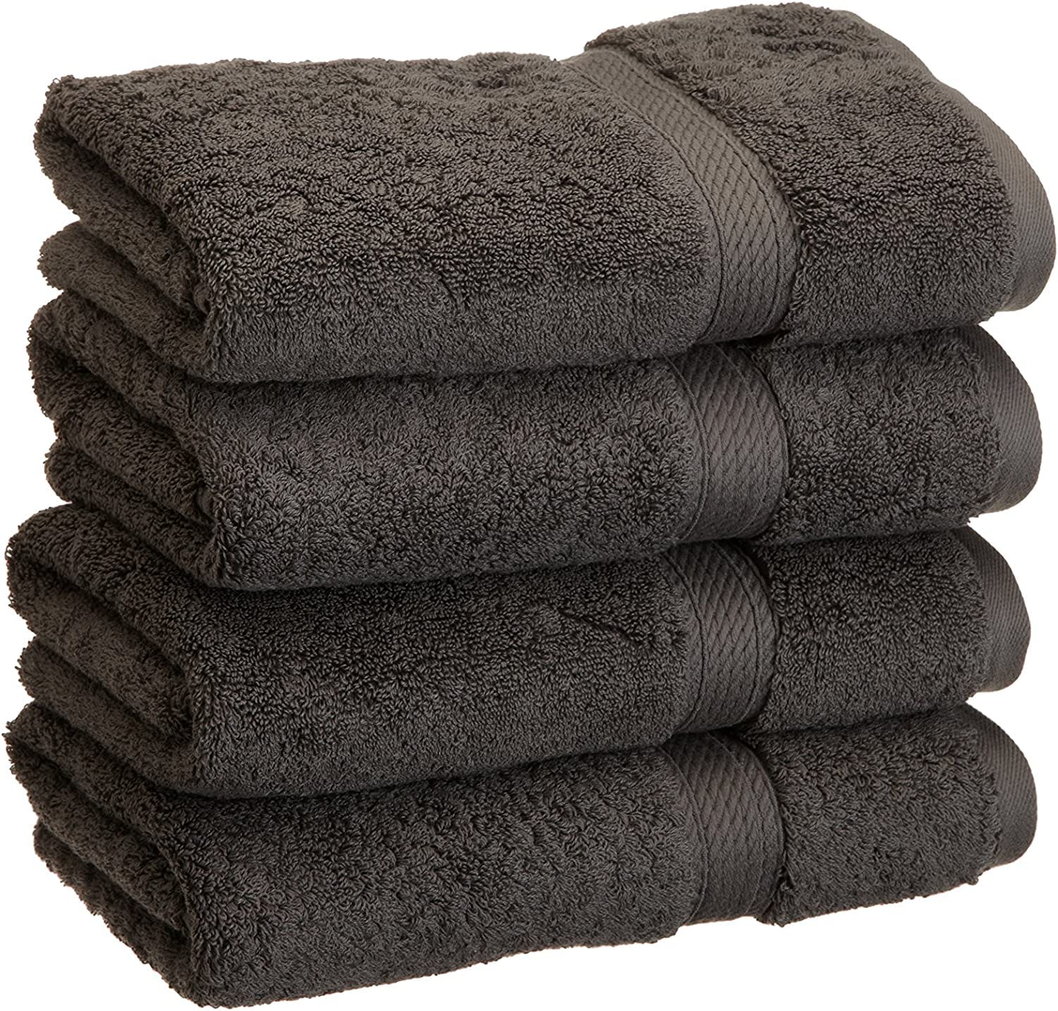 Textile Do Luxury Hand Towel Set -600 GSM-Pack of 2 and 4- Premium Egyptian Cotton Super Soft Hand Towels Bale for Gym Spa (Charcoal, 4)