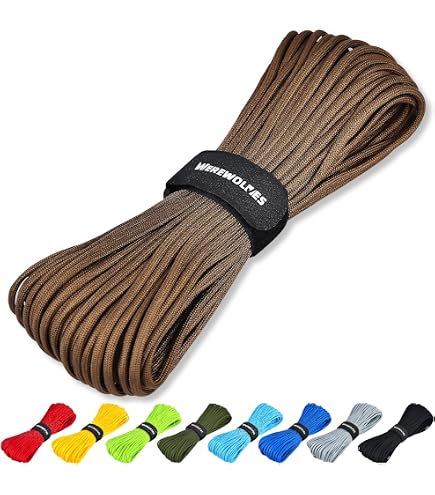 Paracord 550 In Vari Colori - 25/50/100 Piedi - 7 Fili Interni - Per Campeggio E Outdoor