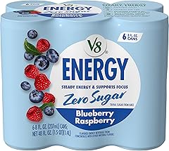 V8 Energy Zero Sugar Blueberry Raspberry, 8 fl. oz. Can (6 Pack)