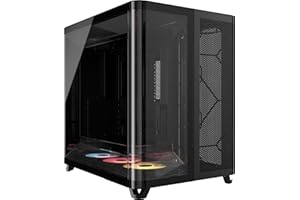 CORSAIR AIR 5400 RS-R ARGB Triple-Chamber Mid-Tower Panoramic PC Case – 3X Pre-Installed Reverse-Rotor RS120-R ARGB Fans, Low