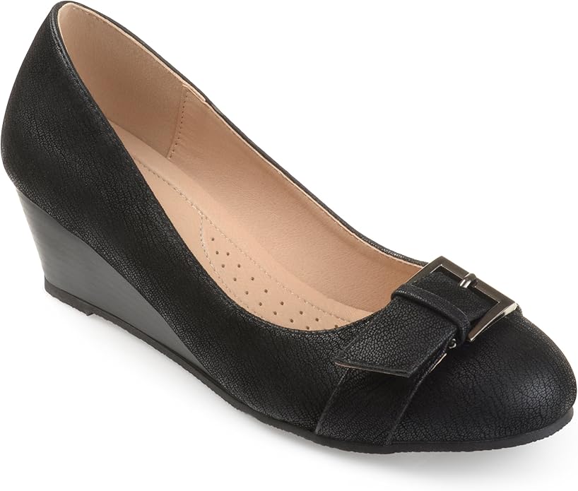 Amazon.com | Journee Collection Womens Comfort-Sole Buckle Detail Wedges | Pumps