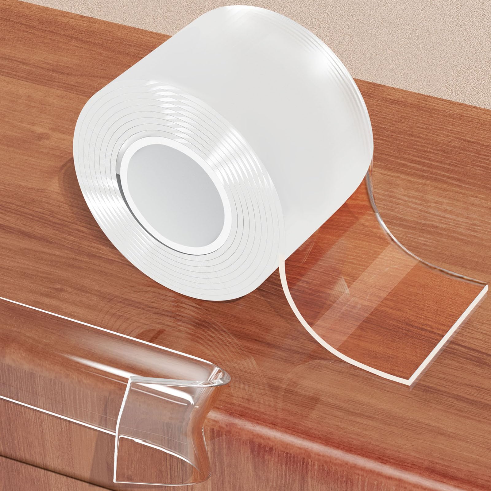 View 1 of 2.6 in x 9.84 FT,Clear Soft Corner Protectors for Furniture Strip,Sharp Edge & Table Bumper,Window Edge,Wall Protector, Soft Corner Guards Safe for Proof,Table Corner Protectors in Family