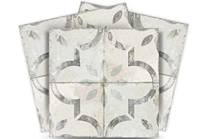 MI ALMA Backsplash Tile Sickers for Home Decor - Easy to Install Peel and Stick Tile for Kitchen and Bathroom, Grey and Ivory (4x4-inch)