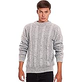 INTI ALPACA Thick Handmade Sweater for Men in Alpaca Wool - Winter Crewneck Pullover - Chunky Knit Jumper