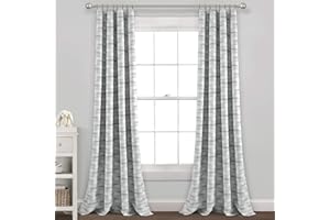 Lush Decor Baby Jungle Adventure Geo Blackout Window Curtain Single Panel, Gray