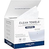 Clean Skin Club Clean Towels XL®, 100% USDA Biobased Face Towel, Disposable Face Towelette, Eczema Association Accepted, Make