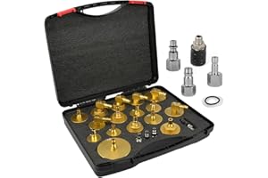 CMTOOL Master Cylinder Bleeder Kit, 17PCS Brake Bleeder Adapter Kit, Aluminum Material, Brake Pressure Bleeding Set with Quick Connector, for Most Vehicles