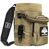 NATURE PIONEOR 32 64 128oz Tactical Water Bottle Pouch, Multi-Function Tactical Water Bottle Bag with Adjustable Shoulder Strap, Half/One Gallon Molle Strap Carrier Holder