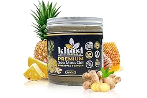 KNP Premium Wildcrafted Dr Sebi Inspired Sea Moss Gel with Pineapple & Ginger - Vitamin and Mineral Rich Sea Moss Gel for Immune Support, and Energy - Great in Drinks, Smoothies, and More! (16)