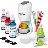 Hawaiian Shaved Ice S900A Shaved Ice and Snow Cone Machine with 3 Flavor Syrup Pack and Accessories