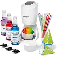 Hawaiian Shaved Ice S900A Snow Cone Machine Kit with 3-16oz. Syrup Flavors: Cherry, Grape, and Blue Raspberry, plus 25 Snow C
