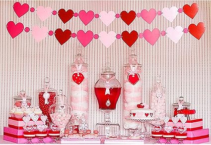 Amazon Com Mgparty Red Pink Rosy Heart Garland Ribbon Banners