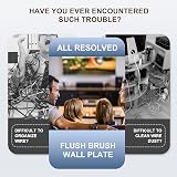 Dedjgoo 4PCS Single Gang Brush Wall Plate for Cable Pass Through Cover White view 5