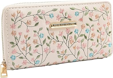 Amazon Pulama 長財布 レディース 花柄刺繍 Puレザー ラウンドファスナー 仕分け 多機能 フラワーエンブロイダリー Pulama プラーマ シューズ バッグ Amazon Pulama 長財布 レディース 花柄刺繍 Puレザー ラウンドファスナー 仕分け 多機能 フラワーエンブロイダリー Pulama プラーマ シューズ バッグ