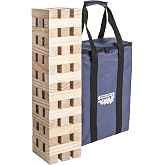 Triumph Giant Tumble Tower - Includes 51 Solid Wood Tumble Blocks | Giant tumble tower includes 51 solid wood blocks and carry bag for oversized stacking games at parties, BBQs, and gatherings.