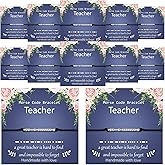 Junkin 12 Pieces Teacher Gift Morse Code Bracelets for Women, Inspirational Bracelet Adjustable Message Beaded Jewelry Gifts Teachers' Day Birthday Teacher Appreciation Week Graduation Supplies