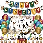 Magic Wizard Birthday Decorations, Party Supplies, Birthday Cake Topper Decoration, Include Magic Wizard Party Backdrop, Hall