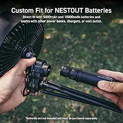 ELECOM NESTOUT Outdoor Camping Fan with Tripod, 4