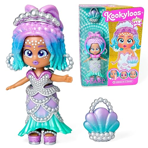 KOOKYLOOS Golden Gala PEARL Series, Collectable doll Pearl, 3 different faces, fashionable clothes, shoes and 1 accessory