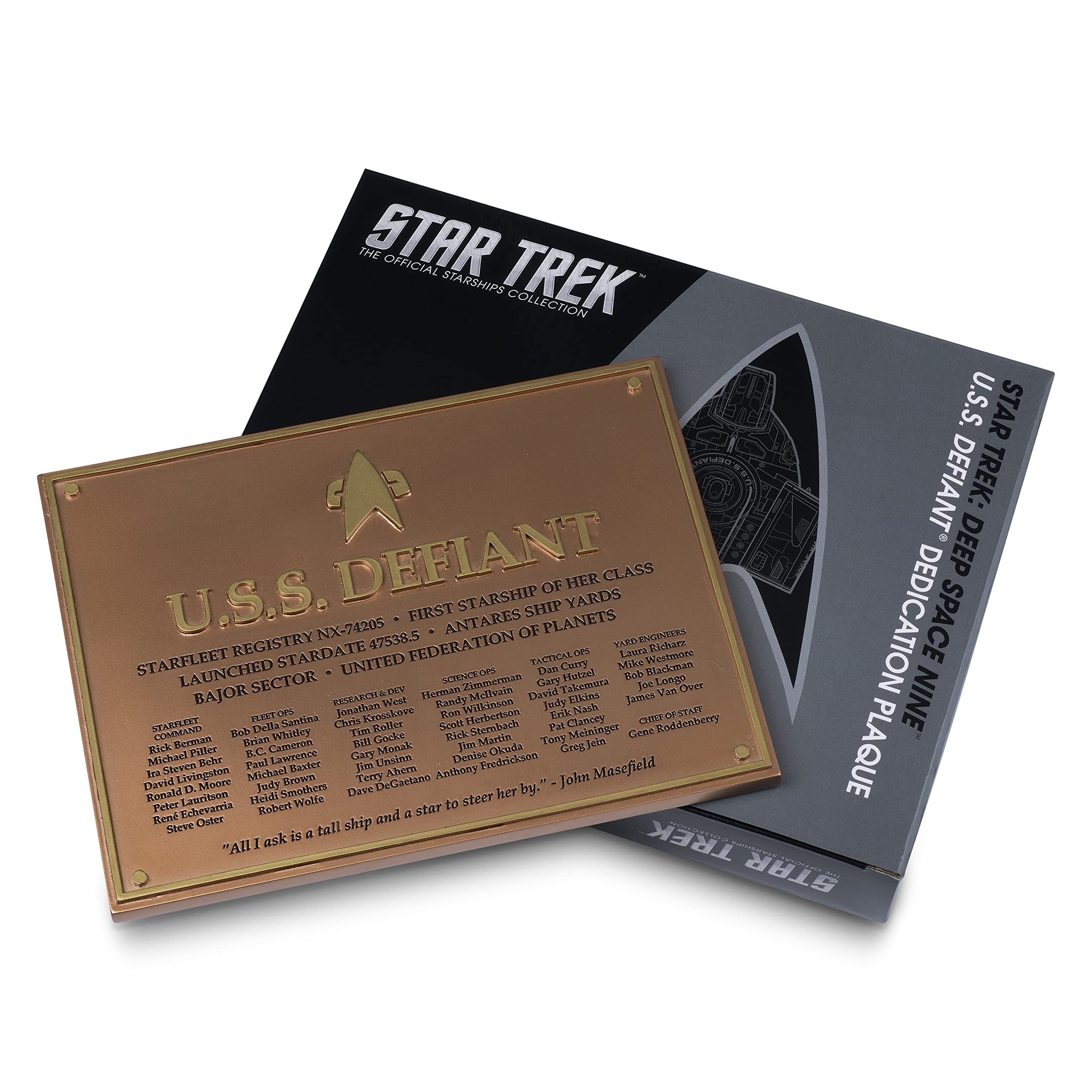 Star Trek Official Starship Collection - Die-Cast - u.s.s. defiant nx-74205 dedication plaque