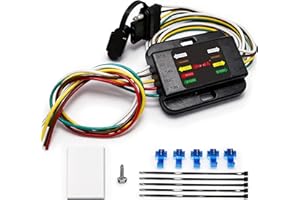 NEW SUN® 80" Cable 3-Way to 2-Way Trailer Tail Light Converter - 100% Copper, 5-Wire to 4-Pin Flat Harness, Waterproof, Easy 