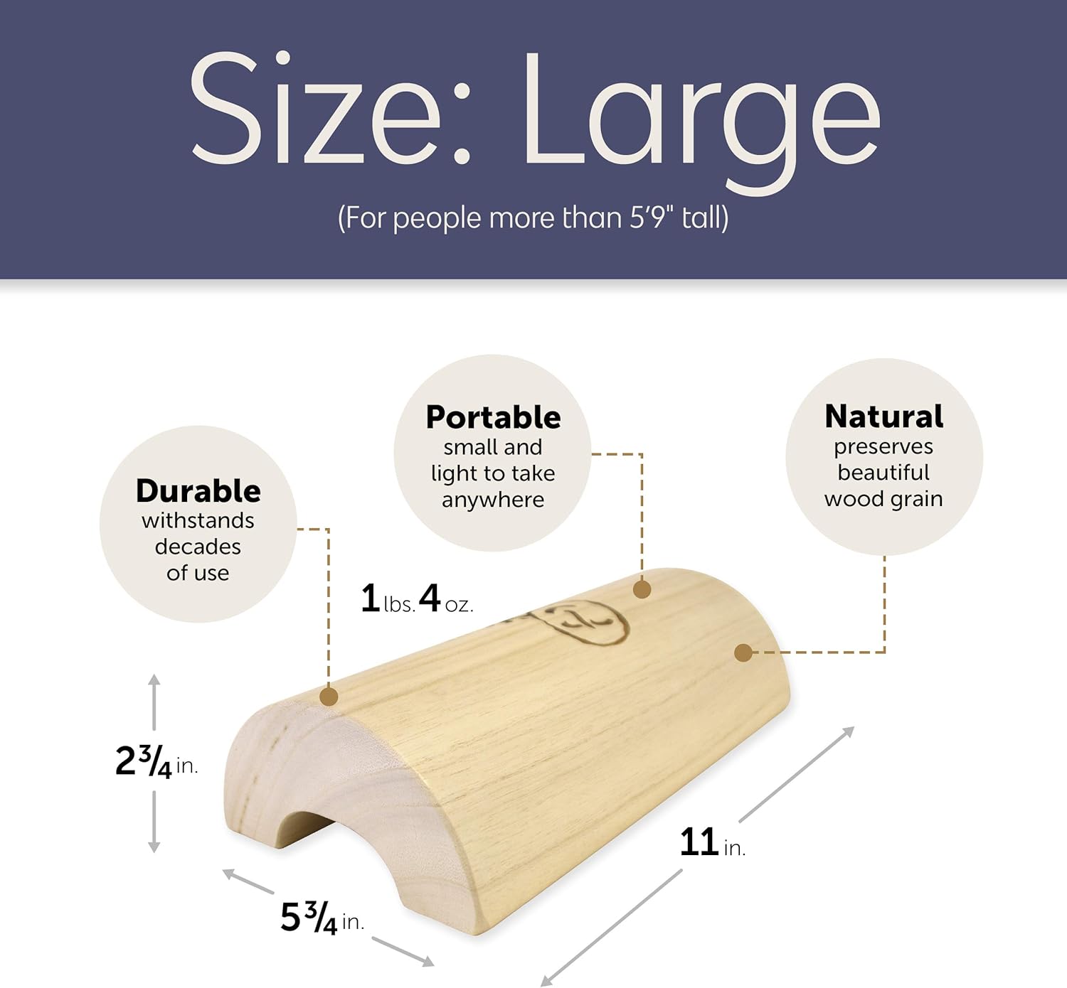 HSP Wooden Pillow for Stiff Neck, Shoulder Pain Relief and Relaxation (Large: Taller Than 5' 9"): Health & Personal Care