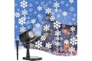 Minetom Christmas Projector Lights Outdoor, LED Snowflake Projector, Waterproof Rotating Christmas Lights for Xmas Party Wint