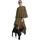 Michael Kors Women's High Low Tier Maxi Skirt