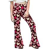 Girls St.Patrick's Day Clover Print Legging Irish Lucky Shamrock Flared Pants with Pockets 5-14 Years