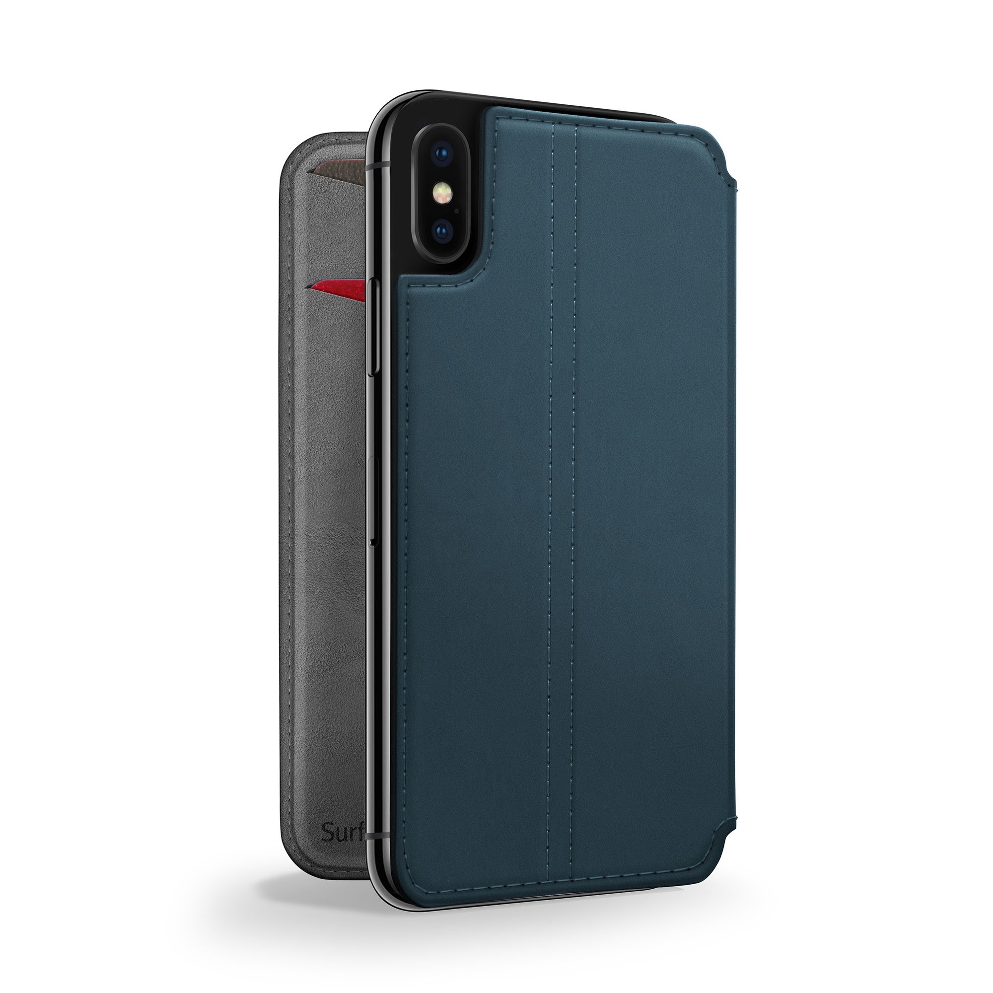 Twelve South SurfacePad for iPhone X|Slim luxury leather folio with wake/sleep functionality (deep teal) โ image 1