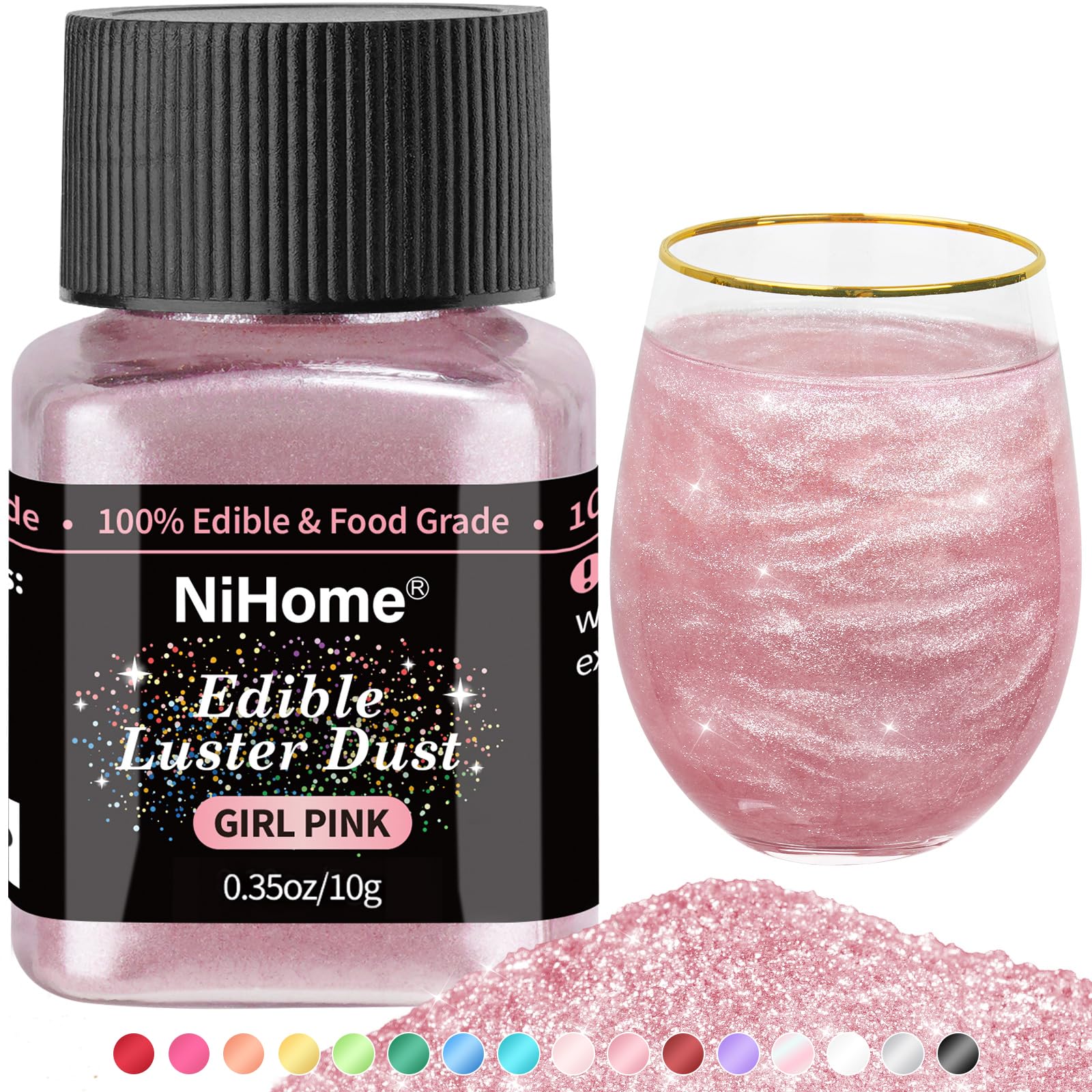 NiHome Edible Food-Grade Glitter Powder Glimmer