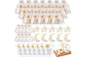 Dansib 50 Sets Baby Shower Favors Lavender Moon Star Soaps for Guests with Thank You Cards Organza Bags Baby Shower Gifts for Gender Reveal Party Decoration Women Men