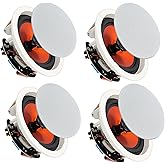 STUDIOFINIX 6.5 Inch Ceiling Speakers 600 Watts Flush Mount, Great for Home Theater, Living Room, Office,Kichten,Study Room,Basement,Covered Patio and Flush Mount(4 Speakers)