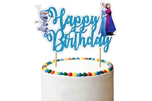 SEYAL "Frozn Happy Birthday Cake Topper – Stunning Frozn-Themed Party Decoration – Perfect for Kids' Birthday Cakes – Magical Winter Celebration Cake Decor!"