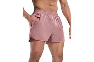 MIER Men’s Athletic Running Shorts with Brief Liner 3 Inch Quick Dry Lined Shorts with Zipper Pockets for Gym Workout