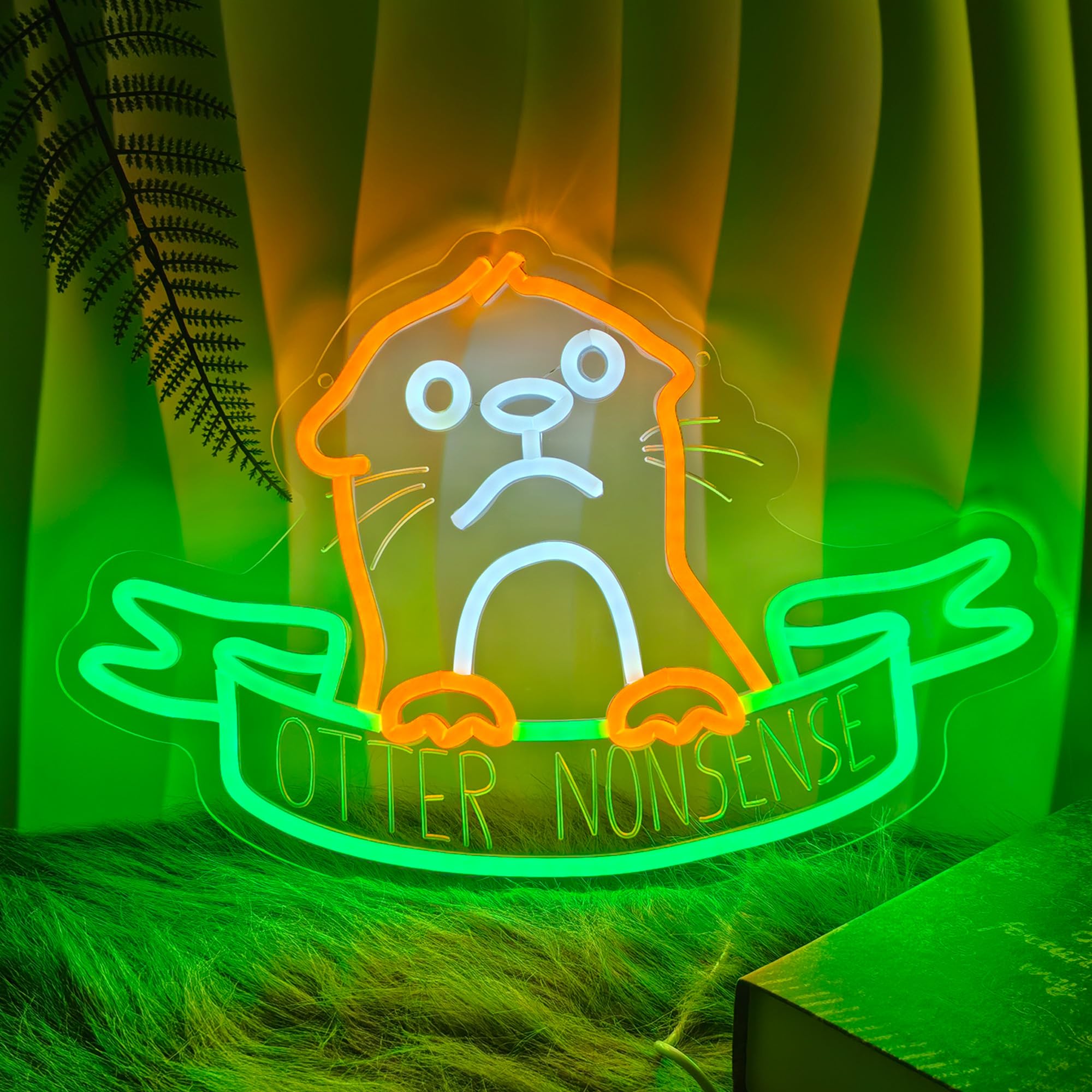 Photo 1 of "OTTER NONSENSE" Otter Neon Sign - Funny Otter Decorative LED Light - Cute Otter Gift for Room or Office Decor