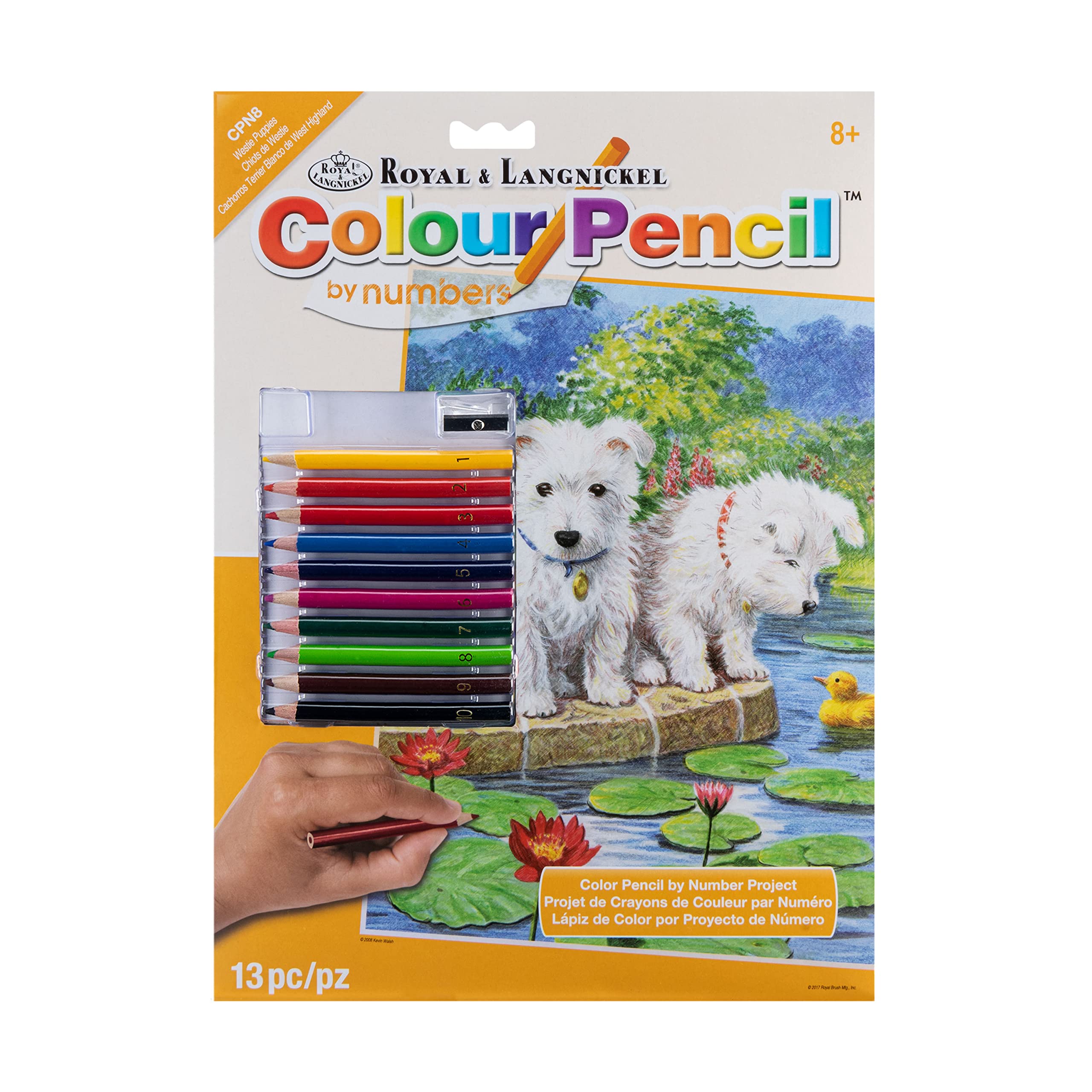 Royal & Langnickel Colour Pencil by Numbers Westie Puppies Designed Painting Set