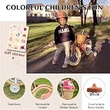 Glerc 12 Inch Kids Bike for Girls Peach with Basket Stabilisers Bell view 5