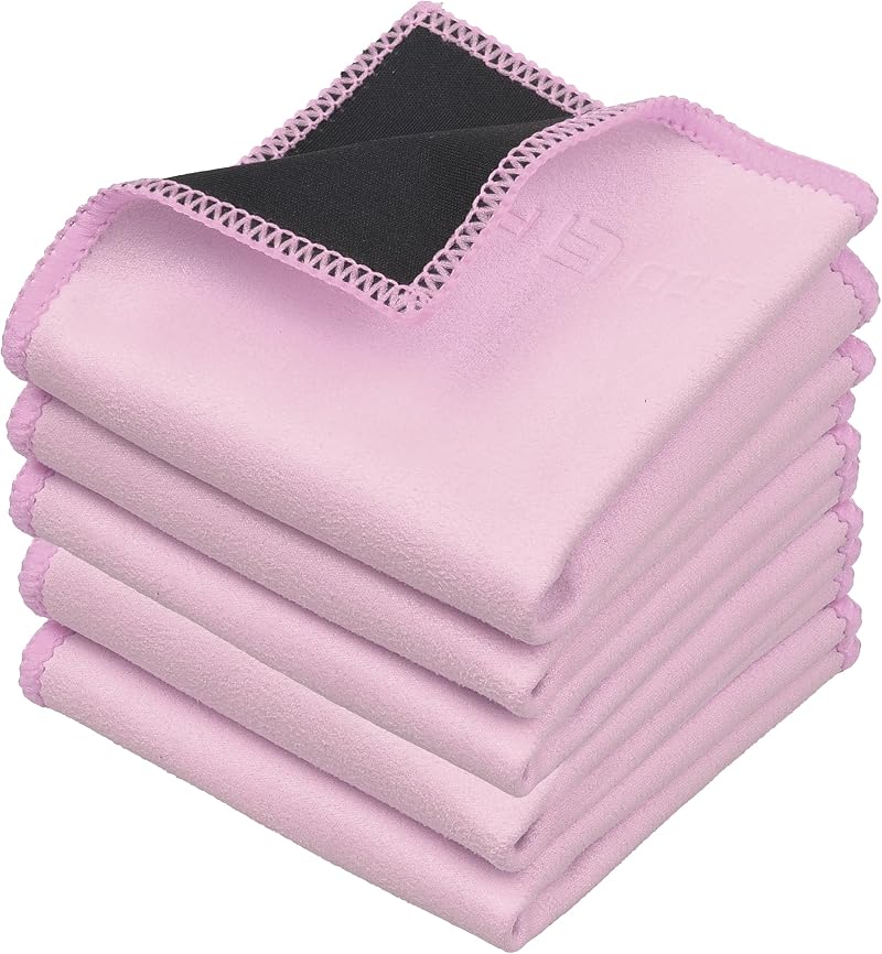 ECO-FUSED Microfiber Cleaning Cloths Double-Sided 5 Pack 6.6" x 6.2"